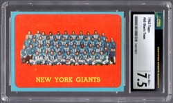 1963 Topps Football- #60 NY Giants Team- CSG 7.5 (Near Mint +)