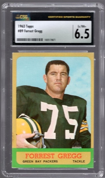 1963 Topps Football- #89 Forrest Gregg, Packers- CSG 6.5 (Ex/NM+)