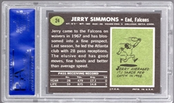 1969 Topps Football- #24 Jerry Simmons, Falcons- PSA Nm-Mt 8