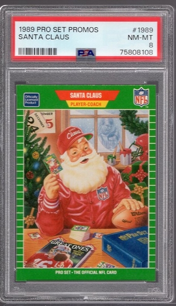 1989 Pro Set Football Promo- #1989 Santa Claus- PSA Nm-Mt 8