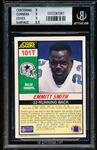 1990 Score Football - #101 T Emmitt Smith, Cowboys- Beckett 9 (Mint)