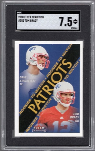 2000 Fleer Tradition Football- #352 Tom Brady- SGC 7.5 (NM+)