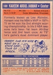 1972-73 Topps Basketball- #100 Kareem Abdul Jabbar, Bucks