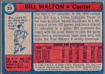 1974-75 Topps Bask- #39 Bill Walton RC, Blazers