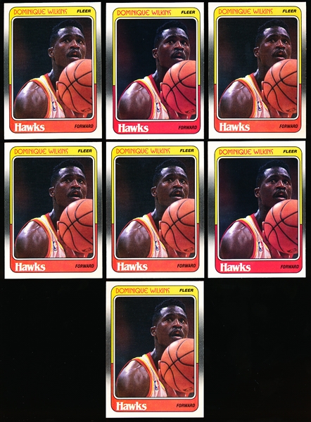 1988-89 Fleer Basketball- #5 Dominigue Wilkins- 6 Cards