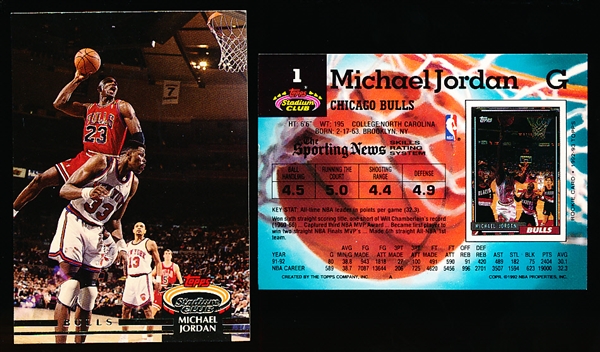 1992-93 Stadium Club Basketball- #1 Michael Jordan- 10 Cards