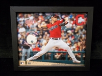 Highland Mint Shane Bieber Framed 8” x 10” Photo with MLB Authenticated Piece of Game-Used Baseball