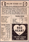 1954 Red Heart Baseball- Billy Cox, Brooklyn Dodgers
