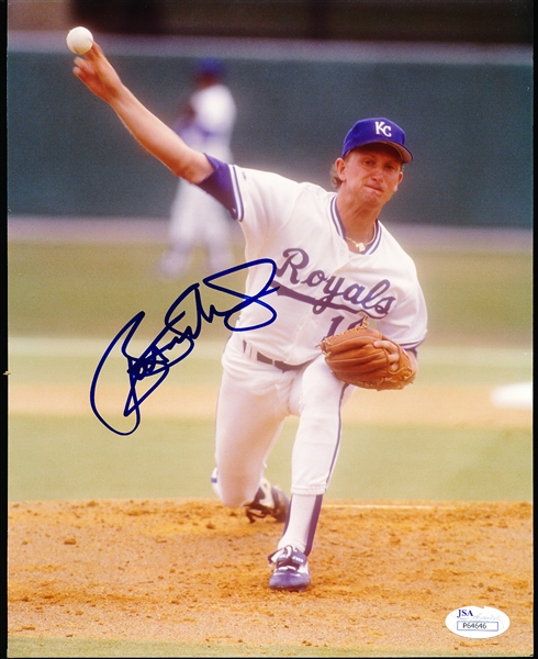 Autographed Bret Saberhagen Kansas City Royals MLB Color 8” x 10” Photo- JSA Certified
