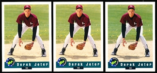 1992 Classic Draft Bb- #6 Derek Jeter, Kalamazoo- 3 Cards