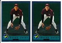 1992 Classic Baseball Draft Picks- Foil #BC6 Derek Jeter, Kalamazoo- 2 Cards