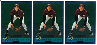 1992 Classic Baseball Draft Picks- Foil #BC6 Derek Jeter, Kalamazoo- 3 Cards