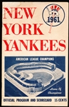 1961 New York Yankees Baseball Program vs. Chicago White Sox