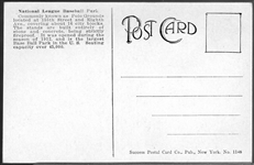 1910’s-20’s Pre Linen Baseball Stadium Postcard- National League Baseball Park, New York- with John McGraw pictured!