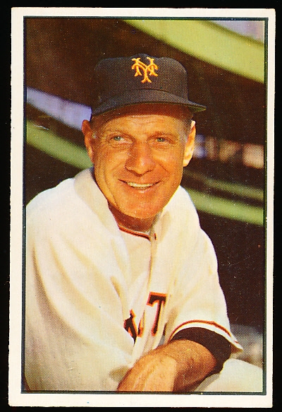 1953 Bowman Color Baseball- #55 Leo Durocher, NY Giants