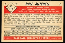 1953 Bowman Baseball Color- #119 Dale Mitchell, Cleveland- Hi#