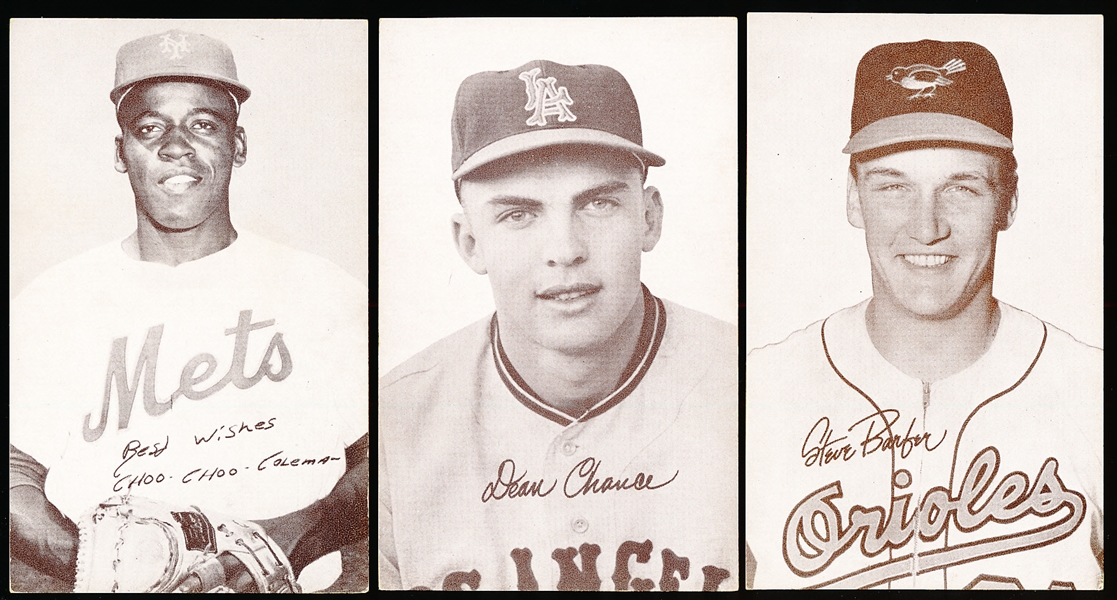 1963 Stat-Back Baseball Exhibits- 3 Cards