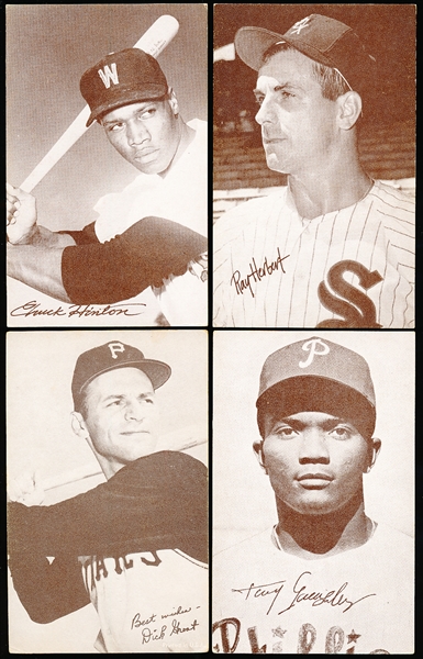 1963 Stat-Back Baseball Exhibits- 4 Cards