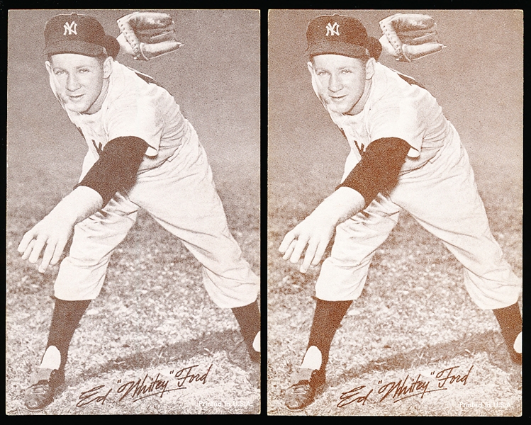 1963 Stat-Back Baseball Exhibits- Whitey Ford- 2 Cards