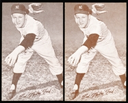 1963 Stat-Back Baseball Exhibits- Whitey Ford- 2 Cards