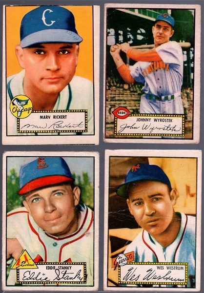 1952 Topps Baseball- 4 Diff- Red Backs