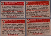 1952 Topps Baseball- 4 Diff- Red Backs