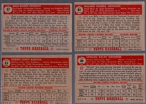 1952 Topps Baseball- 4 Diff-  Red Backs