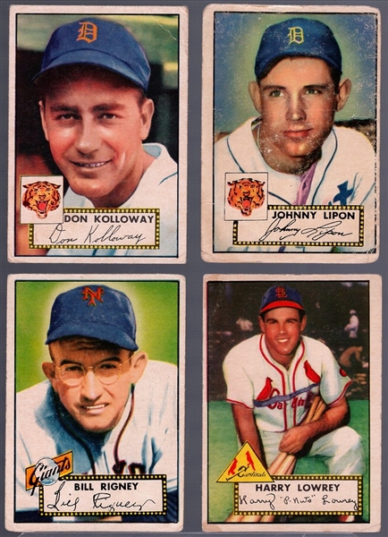 1952 Topps Baseball- 4 Diff