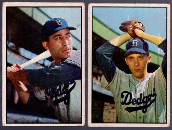 1953 Bowman Bb Color- 2 Diff Brooklyn Dodgers
