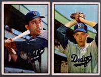 1953 Bowman Bb Color- 2 Diff Brooklyn Dodgers