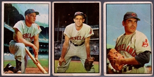 1953 Bowman Bb Color- 3 Diff Cleveland Indians