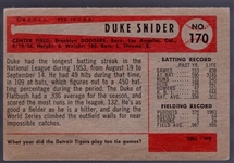 1954 Bowman Bb- #170 Duke Snider, Dodgers