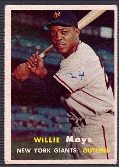 1957 Topps Baseball- #10 Willie Mays, Giants