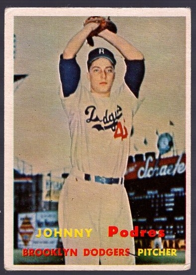 1957 Topps Baseball- #277 John Podres, Dodgers- Semi Hi#