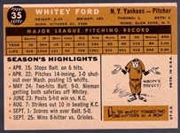 1960 Topps Baseball- #35 Whitey Ford, Yankees
