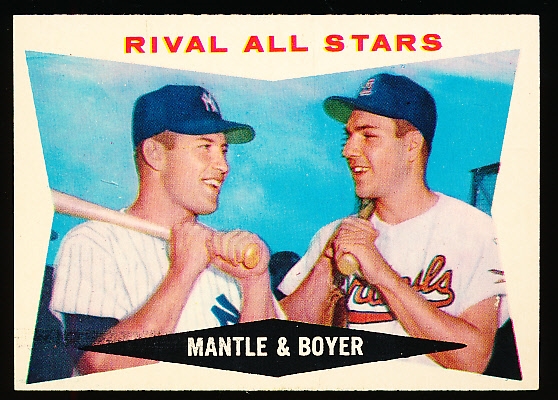 1960 Topps Baseball- #160 Mantle & Boyer