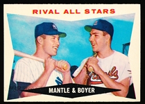 1960 Topps Baseball- #160 Mantle & Boyer