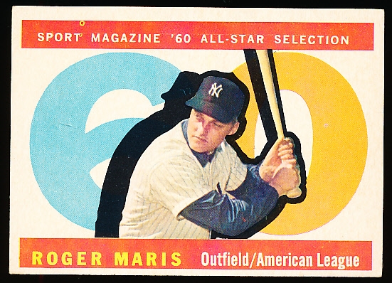 1960 Topps Baseball- #565 Roger Maris All Star- Hi#.