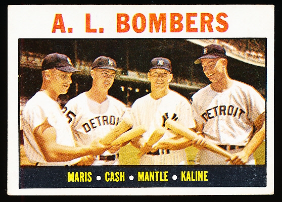 1964 Topps Baseball - #331 AL Bombers- Maris/ Cash/ Mantle/ Kaline