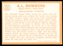 1964 Topps Baseball - #331 AL Bombers- Maris/ Cash/ Mantle/ Kaline