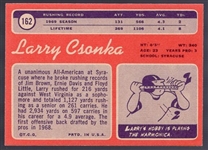 1970 Topps Football- #162 Larry Csonka, Dolphins