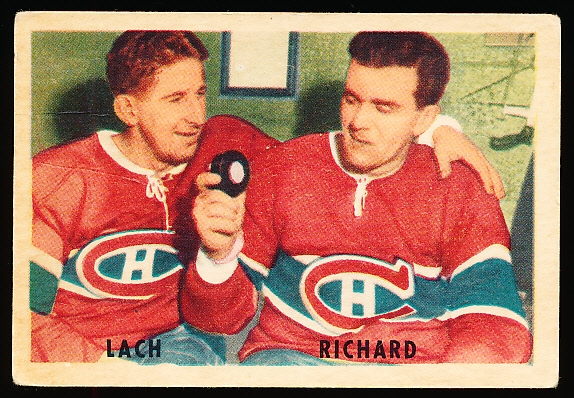 1953-54 Parkhurst Hockey- #30 Lach/ Richard, Canadiens