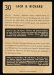 1953-54 Parkhurst Hockey- #30 Lach/ Richard, Canadiens
