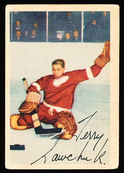 1953-54 Parkhurst Hockey- #46 Terry Sawchuk, Red Wings
