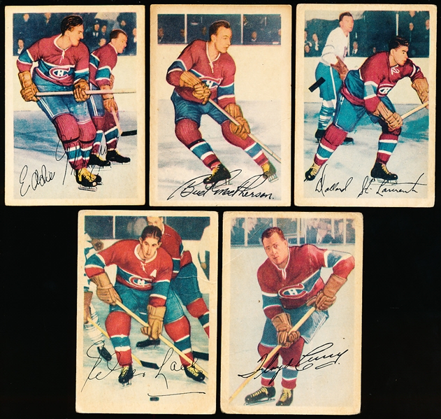 1953-54 Parkhurst Hockey- 5 Diff. Canadiens