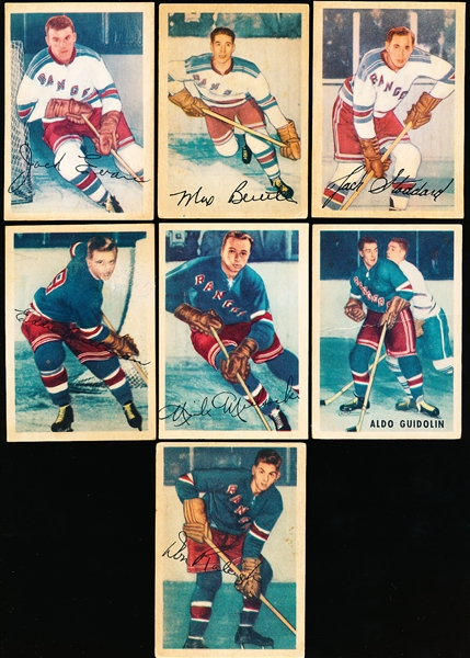 1953-54 Parkhurst Hockey- 7 Diff. N.Y. Rangers
