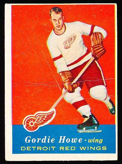1957-58 Topps Hockey- #42 Gordie Howe, Red Wings