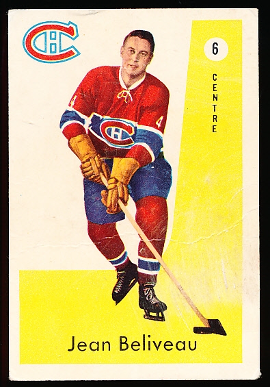1959-60 Parkhurst Hockey- #6 Jean Beliveau, Canadiens