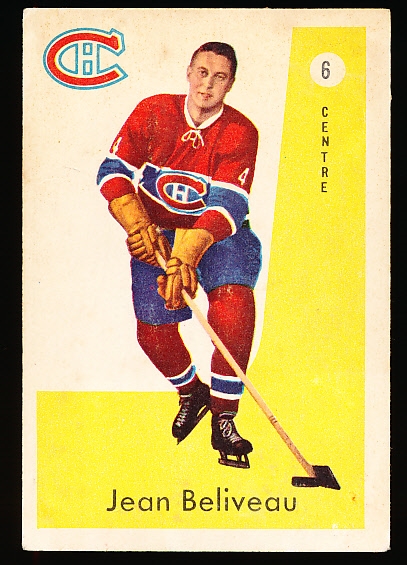1959-60 Parkhurst Hockey- #6 Jean Beliveau, Canadiens