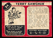 1968-69 O-Pee-Chee Hockey- #34 Terry Sawchuk, Red Wings